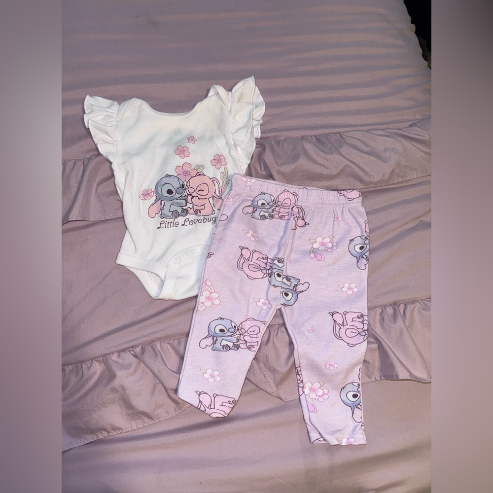 Pink Little Lovebug Baby One-Piece & Pants Set